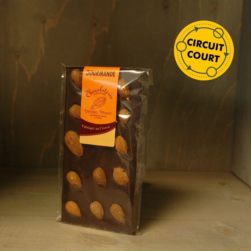 La Route du Cacao - tablette de chocolat gourmande noir amande 90g