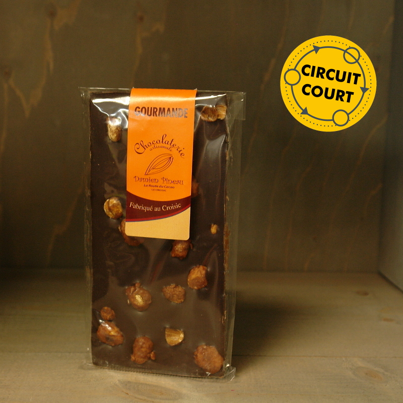 La Route du Cacao - tablette de chocolat gourmande noir éclats de praline 90g