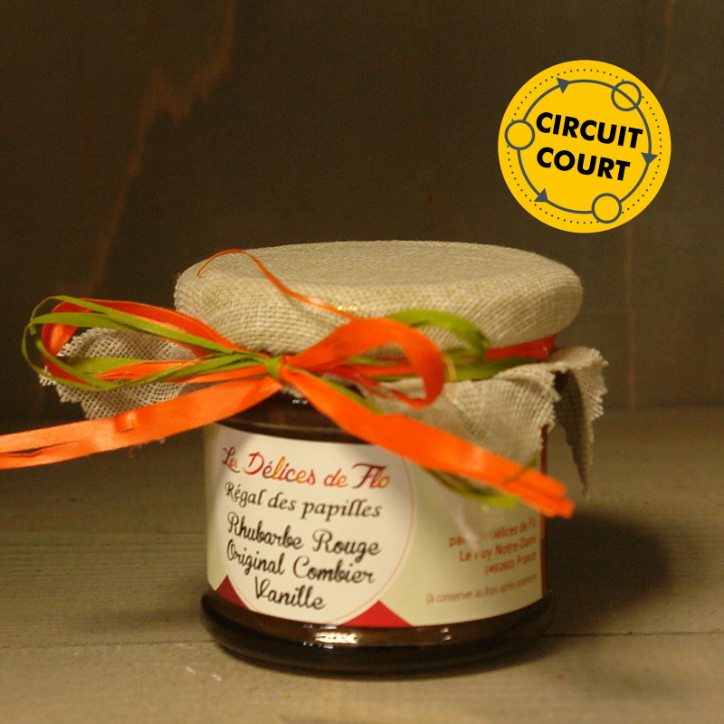 Les Délices de Flo - les régal des papilles - rhubarbe rouge original combier vanille 130g